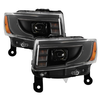 Spyder® - Driver and Passenger Side Black LED Light Tube Projector Headlights