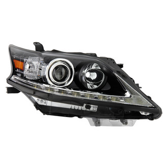 Spyder® - Passenger Side Black Factory Style Projector Headlight with LED DRL