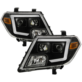 Spyder® - Driver and Passenger Side Black LED DRL Bar Projector Headlights