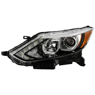 Spyder® - Driver Side Chrome Factory Style Projector Headlight with LED DRL