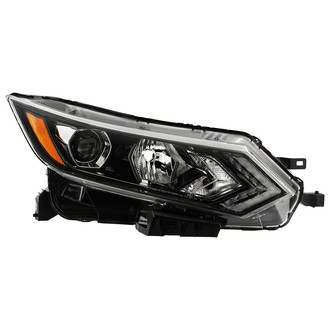 Spyder® - Passenger Side Black Factory Style Projector Headlight with LED DRL