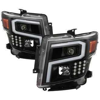 Spyder® - Driver and Passenger Side Black LED Light Tube Projector Headlights