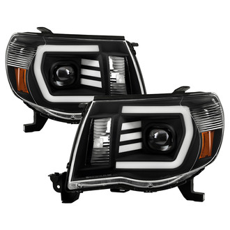 Spyder® - Driver and Passenger Side Black LED Light Tube Projector Headlights