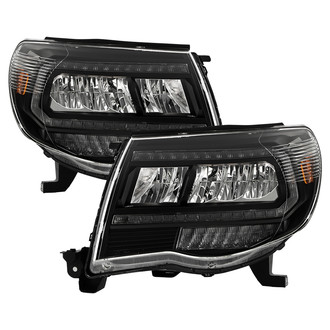 Spyder® - Driver and Passenger Side Black DRL Bar LED Headlights
