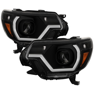 Spyder® - Driver and Passenger Side Black LED Light Tube Projector Headlights