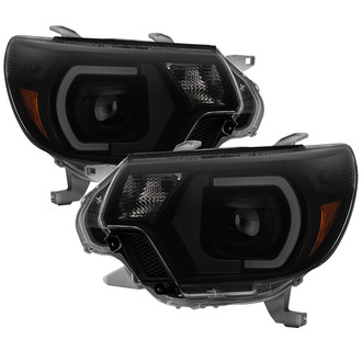 Spyder® - Driver and Passenger Side Black/Smoke LED Light Tube Projector Headlights
