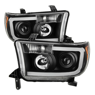 Spyder® - Driver and Passenger Side Black LED Light Tube Projector Headlights