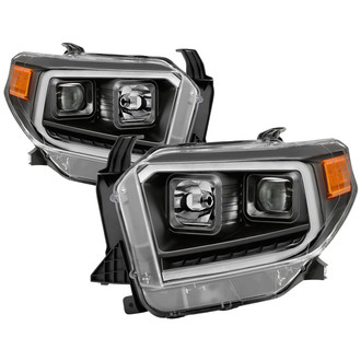 Spyder® - Driver and Passenger Side Black LED Light Tube Projector Headlights