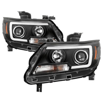 Spyder® - Signature Series Driver and Passenger Side Black LED DRL Bar Projector Headlights