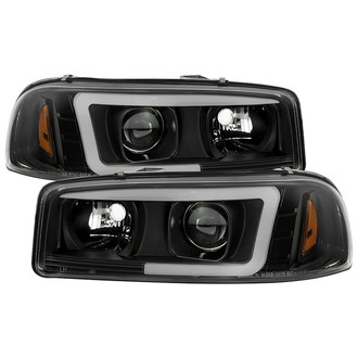 Spyder® - Signature Series Driver and Passenger Side Black LED Light Tube Projector Headlights