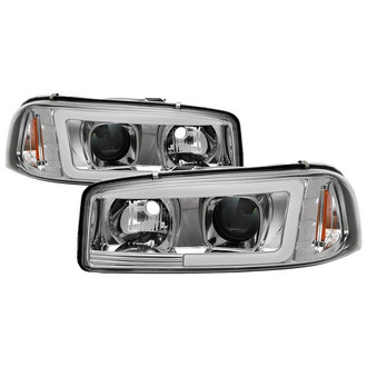 Spyder® - Signature Series Driver and Passenger Side Chrome LED Light Tube Projector Headlights