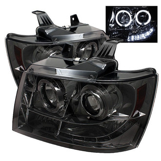 Spyder® - Signature Series Driver and Passenger Side Chrome/Smoke Halo Projector Headlights with Parking LEDs