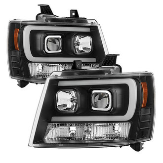 Spyder® - Signature Series Driver and Passenger Side Black LED Light Tube Projector Headlights