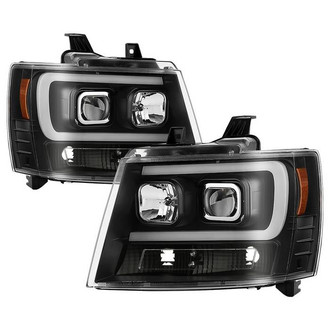Spyder® - Signature Series Driver and Passenger Side Black LED Light Tube Projector Headlights