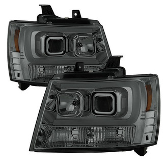 Spyder® - Signature Series Driver and Passenger Side Chrome/Smoke LED Light Tube Projector Headlights