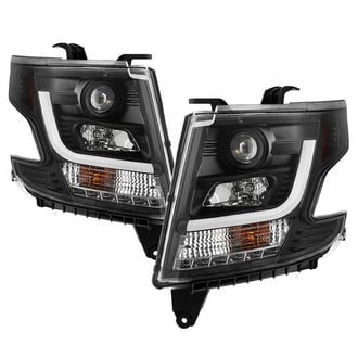 Spyder® - Signature Series Driver and Passenger Side Black LED Light Tube Projector Headlights