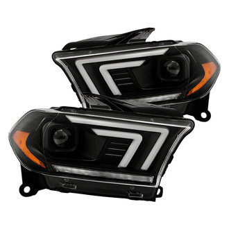 Spyder® - Signature Series Driver and Passenger Side Black LED Light Tube Projector Headlights