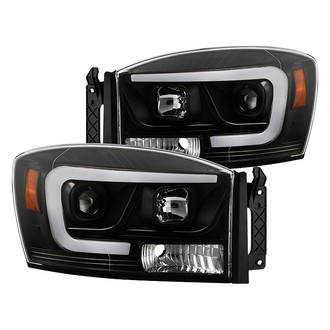 Spyder® - Platinum Series Driver and Passenger Side Black Light Tube Projector LED Headlights