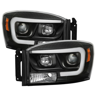 Spyder® - Signature Series Driver and Passenger Side Black LED DRL Bar Projector Headlights