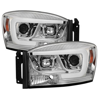 Spyder® - Signature Series Driver and Passenger Side Chrome LED DRL Bar Projector Headlights