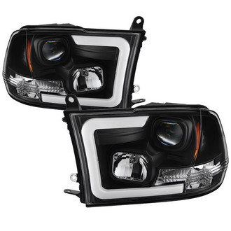 Spyder® - Signature Series Driver and Passenger Side Black LED DRL Bar Projector Headlights
