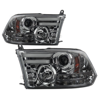 Spyder® - Signature Series Driver and Passenger Side Chrome/Smoke Light Tube Projector Headlights with LED Turn Signal