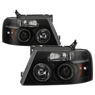 Spyder® - Signature Series Driver and Passenger Side Black/Smoke LED DRL Bar Halo Projector Headlights