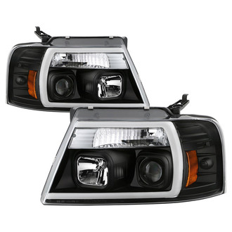 Spyder® - Platinum Series Driver and Passenger Side Black Light Tube Projector LED Headlights