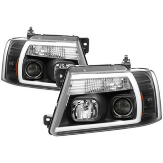 Spyder® - Signature Series Driver and Passenger Side Black LED DRL Bar Projector Headlights
