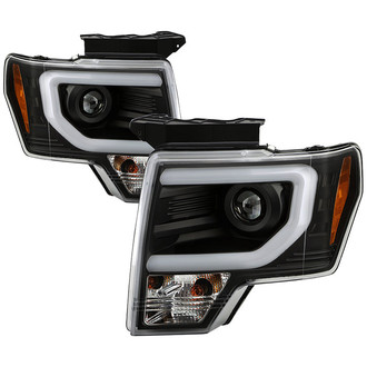 Spyder® - Signature Series Driver and Passenger Side Black LED DRL Bar Projector Headlights