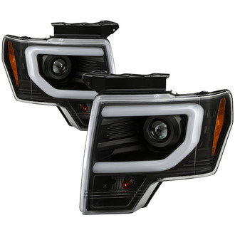 Spyder® - Platinum Series Driver and Passenger Side Black Light Tube Projector LED Headlights