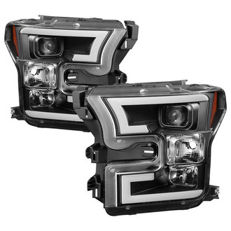 Spyder® - Signature Series Driver and Passenger Side Black LED DRL Bar Projector Headlights