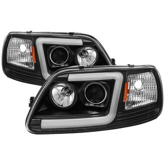 Spyder® - Signature Series Driver and Passenger Side Black LED DRL Bar Projector Headlights