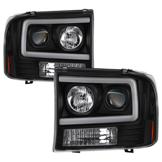 Spyder® - Signature Series Driver and Passenger Side Black LED DRL Bar Projector Headlights