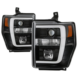 Spyder® - Platinum Series Driver and Passenger Side Black Switchback DRL Bar Projector LED Headlights