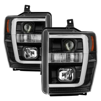 Spyder® - Signature Series Driver and Passenger Side Black LED DRL Bar Projector Headlights