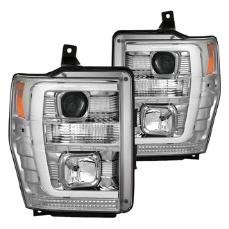 Spyder® - Signature Series Driver and Passenger Side Chrome LED DRL Bar Projector Headlights