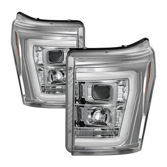 Spyder® - Signature Series Driver and Passenger Side Chrome LED DRL Bar Projector Headlights