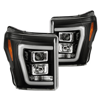 Spyder® - Platinum Series Driver and Passenger Side Black Light Tube Projector LED Headlights