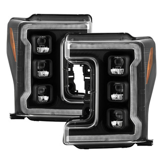 Spyder® - Driver and Passenger Side Black Sequential DRL Bar Projector LED Headlights