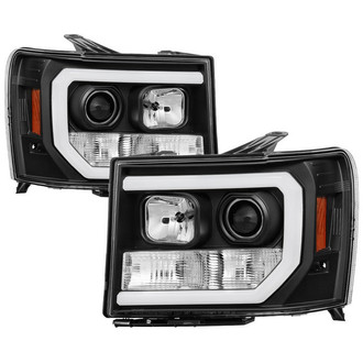 Spyder® - Signature Series Driver and Passenger Side Black LED Light Tube Projector Headlights