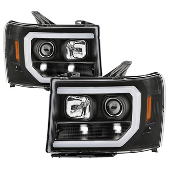 Spyder® - Signature Series Driver and Passenger Side Black LED Light Tube Projector Headlights