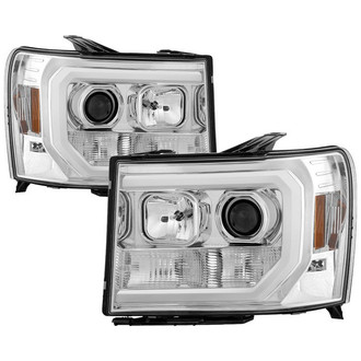 Spyder® - Signature Series Driver and Passenger Side Chrome LED Light Tube Projector Headlights