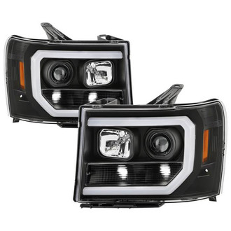Spyder® - Platinum Series Driver and Passenger Side Black Light Tube Projector LED Headlights