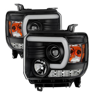 Spyder® - Signature Series Driver and Passenger Side Black LED Light Tube Projector Headlights