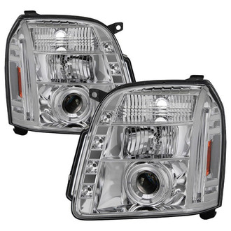 Spyder® - Signature Series Driver and Passenger Side Chrome Halo Projector Headlights with Parking LEDs