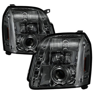 Spyder® - Signature Series Driver and Passenger Side Chrome/Smoke Halo Projector Headlights with Parking LEDs