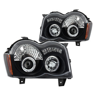 Spyder® - Signature Series Driver and Passenger Side Black Halo Projector Headlights with Parking LEDs