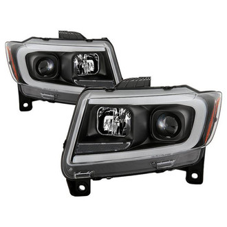 Spyder® - Signature Series Driver and Passenger Side Black LED Light Tube Projector Headlights