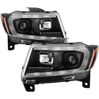 Spyder® - Signature Series Driver and Passenger Side Black LED Light Tube Projector Headlights